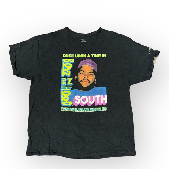 Boyz In‎ The Hood Ice Cube T-Shirt Graphic Print Tee Black Mens Sz 2XL Rare - Picture 1 of 5